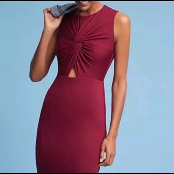 NWT Anthropologie Bailey 44 Wine Cut Out Dress - Picture 2 of 8